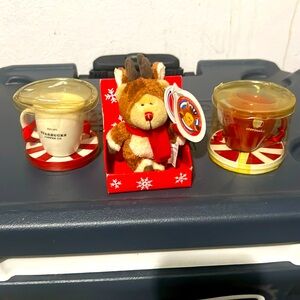 2004 Starbucks Collectable Xmas Ornaments Set Of 3